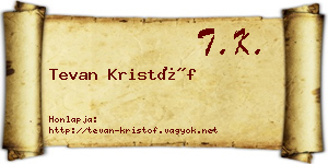 Tevan Kristóf névjegykártya