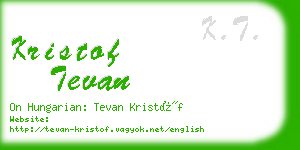 kristof tevan business card